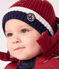 Bonnet bébé en tricot doublé en polaire rouge AMARANTE/ MULTICO