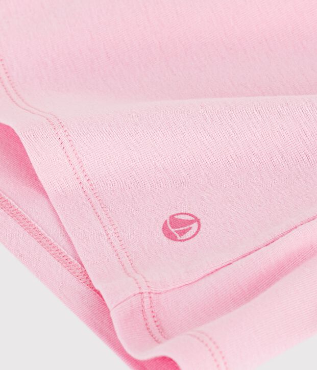 Tee-shirt femme en coton manches courtes uni rose clair