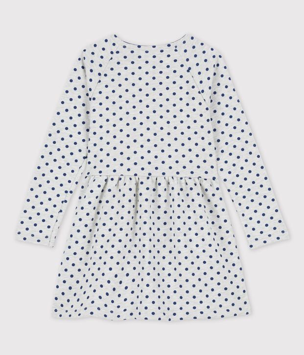 Robe manches longues en molleton enfant fille gris/bleu