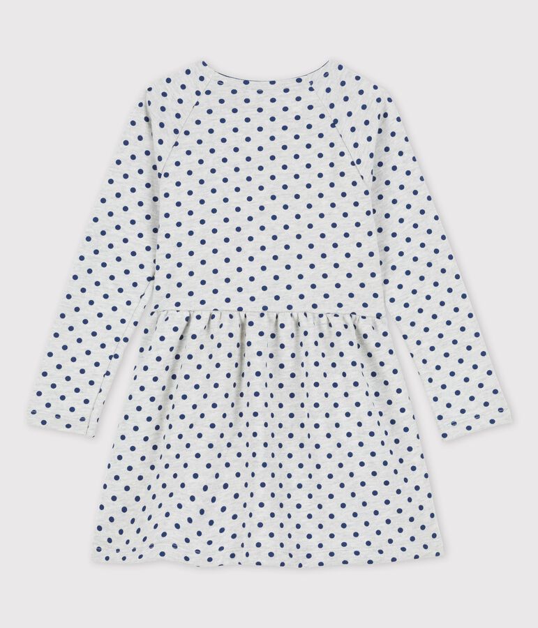 Robe manches longues en molleton enfant fille gris/bleu