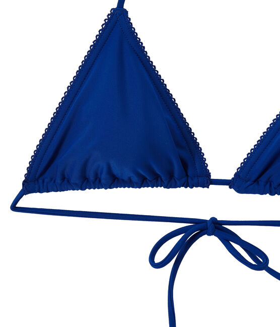 Maillot de bain femme 2 pièces uni bleu PERSE