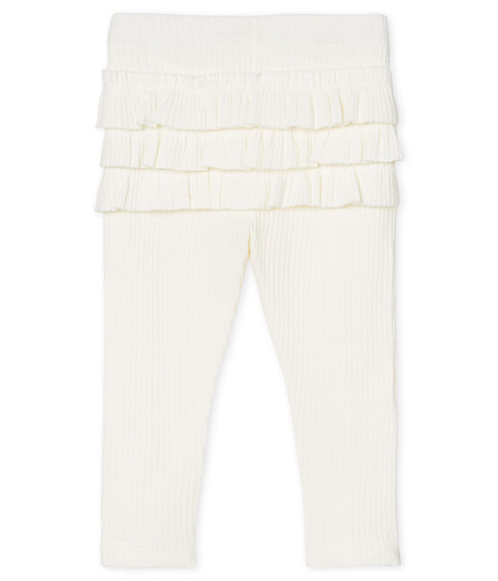 Legging à volants bébé fille blanc MARSHMALLOW CN