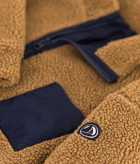 Veste en sherpa recyclée enfant fille / garçon marron BRINDILLE
