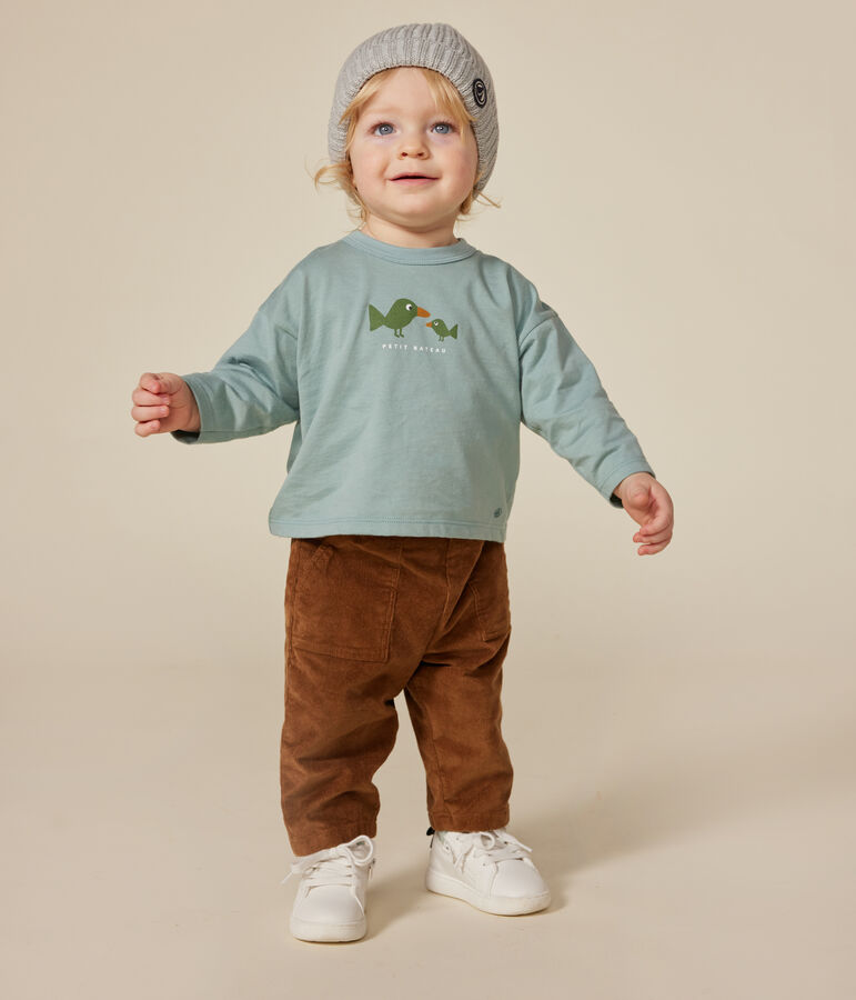 Tee-shirt manches longues en jersey fin b&eacute;b&eacute; vert