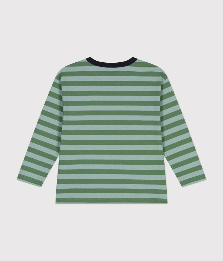 Tee-shirt manches longues en jersey fin enfant gar&ccedil;on vert PALMERAIE/ PAUL