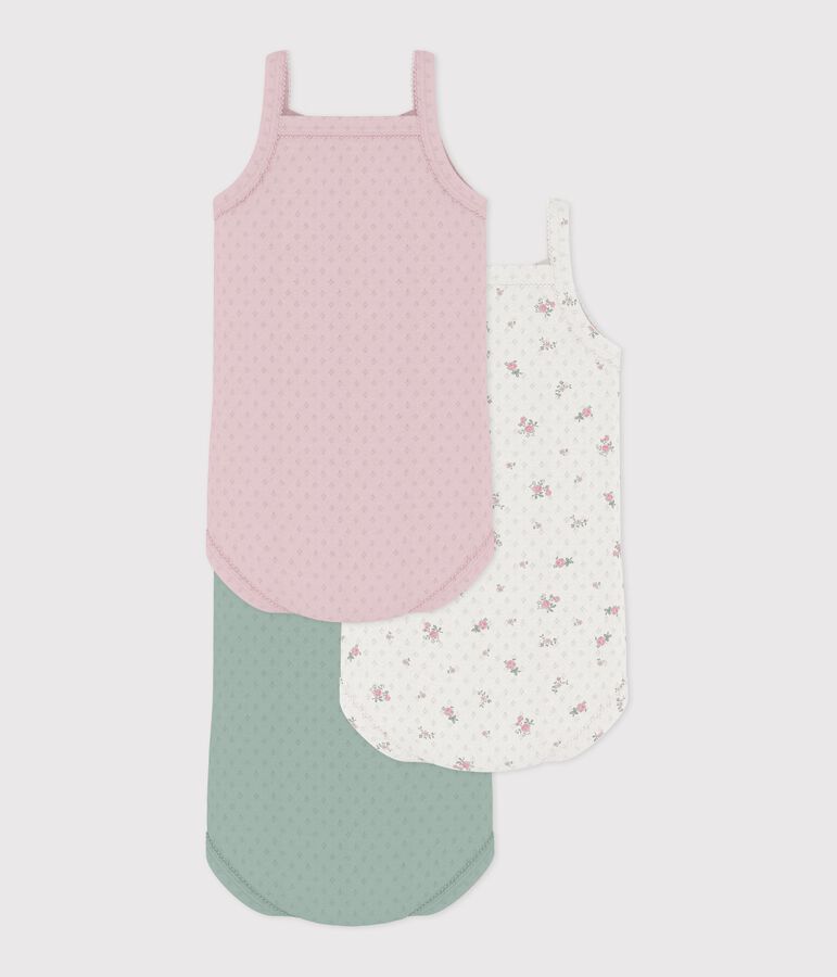 Lot de bodies bretelles en coton ajour&eacute; fleuri b&eacute;b&eacute; variante 1