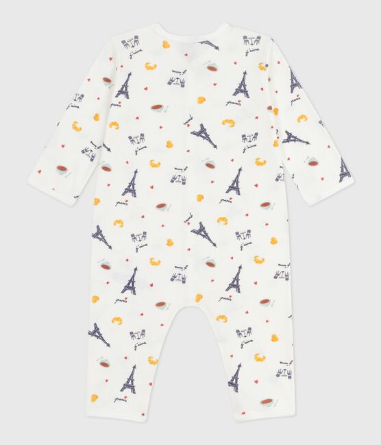 Pyjama bébé en coton sans pieds imprimé Paris blanc MARSHMALLOW/blanc MULTICO