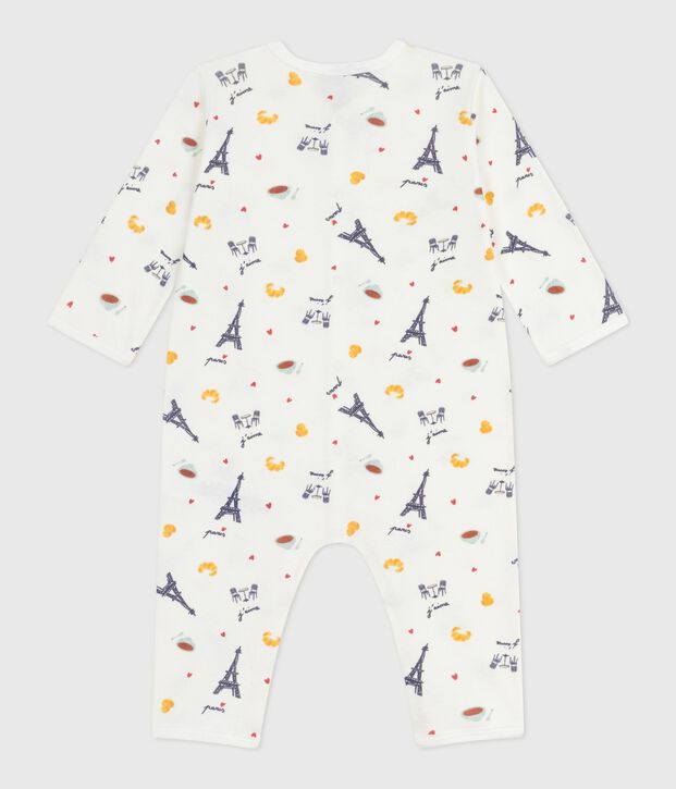 Pyjama b&eacute;b&eacute; en coton sans pieds imprim&eacute; Paris blanc/multicouleur