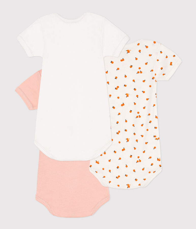 Lot de 3 bodies manches courtes oranges en coton variante 1
