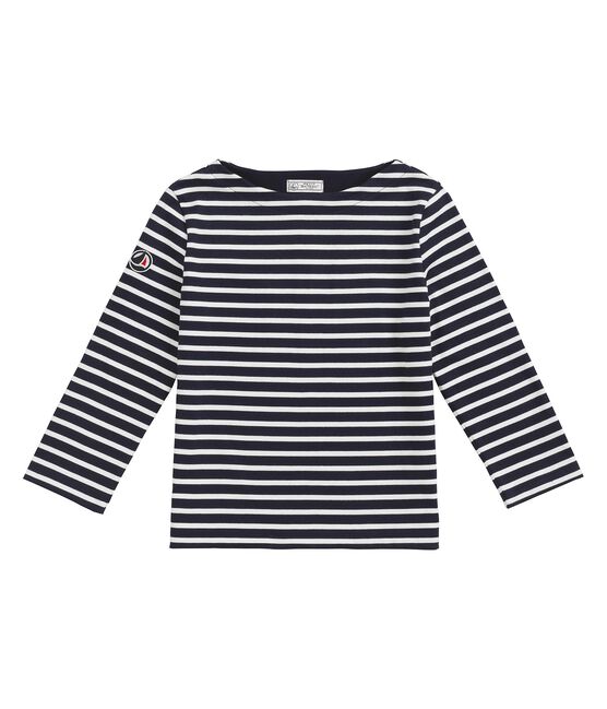 Marinière made in France Femme bleu SMOKING/blanc MARSHMALLOW