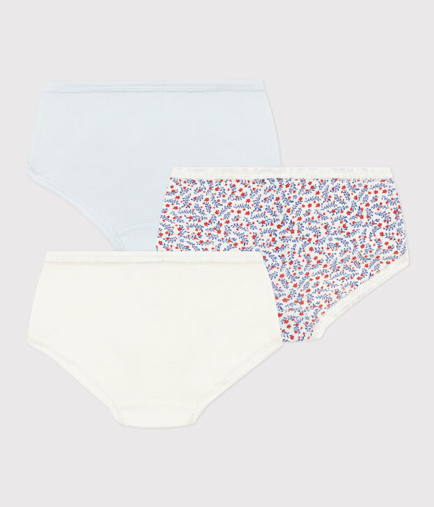 Lot de 3 culottes fleurs en coton petite fille multicouleur