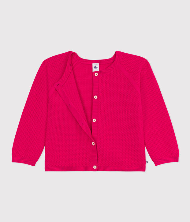 Cardigan en coton enfant fille rose