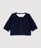 Cardigan bébé matelassé motifs étoiles en coton biologique bleu SMOKING