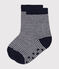 Chaussettes en coton anti dérapante bébé bleu SMOKING/blanc MARSHMALLOW