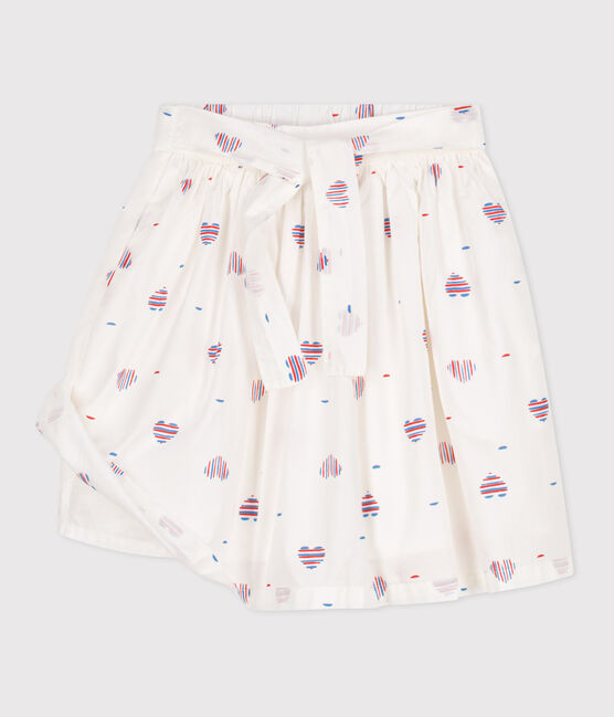 Jupe enfant en coton cœurs blanc AVALANCHE/ MULTICO