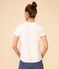 Tee-shirt LE DROIT col rond en coton Femme blanc ECUME