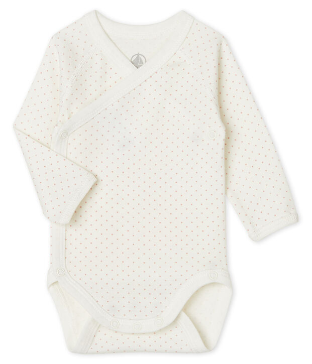Body naissance manches longues b&eacute;b&eacute; blanc/rose