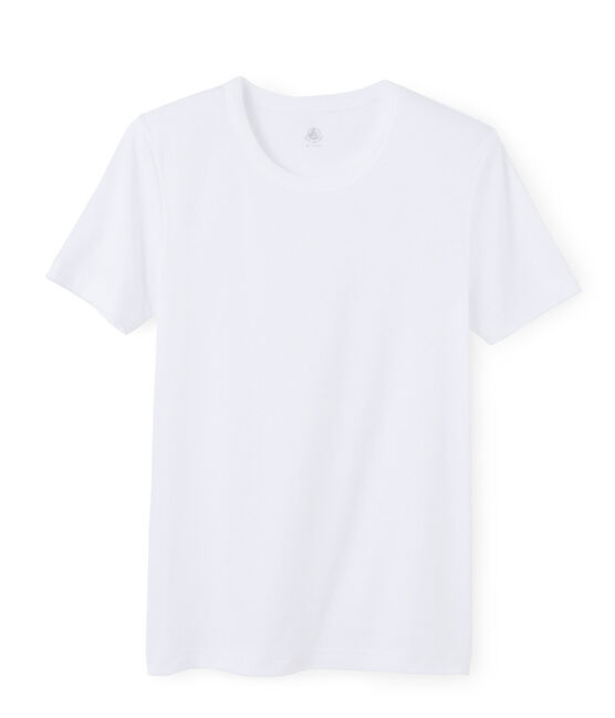 Tee-shirt manches courtes col rond homme blanc ECUME