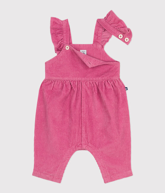 Salopette bébé en velours côtelé uni à volants et jambes longues BOUDOIR