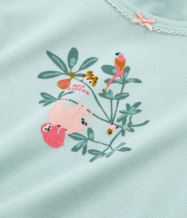 Pyjacourt petite fille en c&ocirc;te bleu