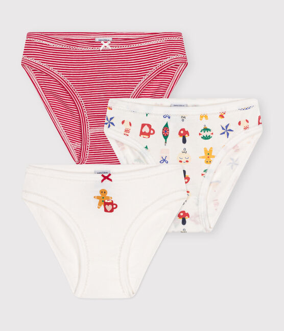 Lot de 3 culottes Noël en coton enfant variante 1