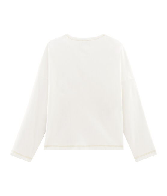 Tee-shirt sérigraphié enfant fille blanc MARSHMALLOW