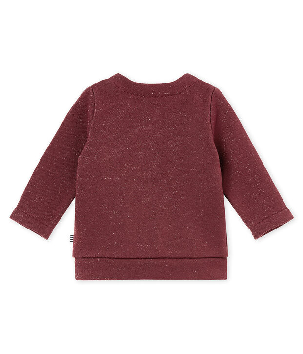 Cardigan b&eacute;b&eacute; fille en molleton brillant rouge/jaune