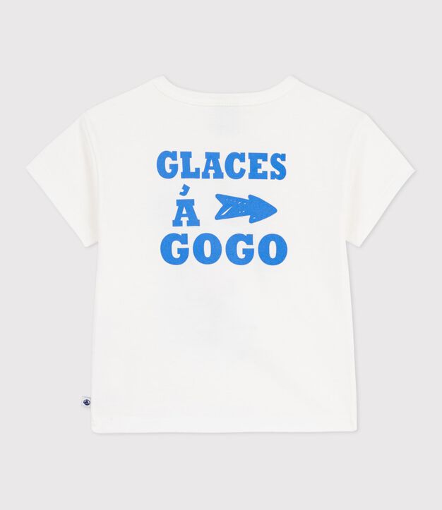 Tee-shirt b&eacute;b&eacute; en coton &agrave; manches courtes, motif chien blanc