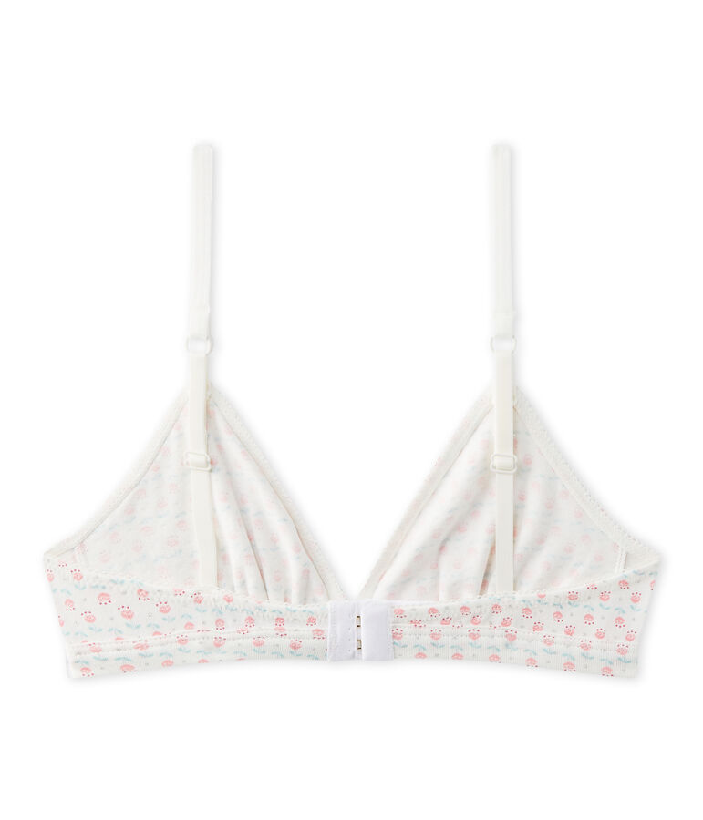 Soutien gorge triangle fille imprim&eacute; blanc LAIT/blanc MULTICO
