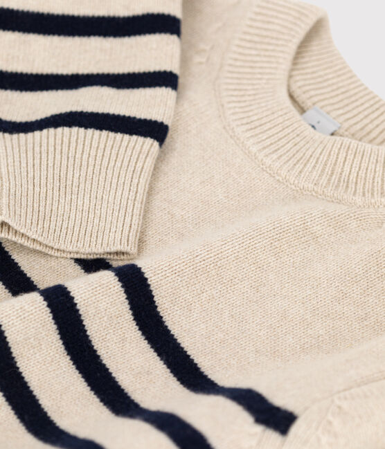 Pull en laine marinière Femme blanc AVALANCHE/bleu SMOKING
