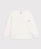 Tee-shirt enfant manches longues en coton uni blanc