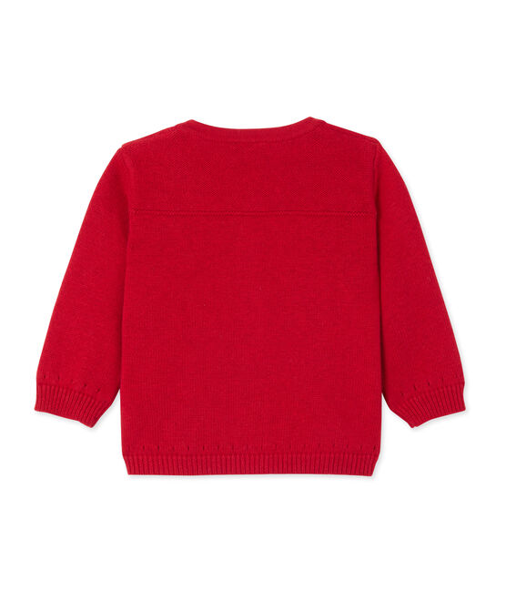 Cardigan bébé fille en laine et coton rouge FROUFROU