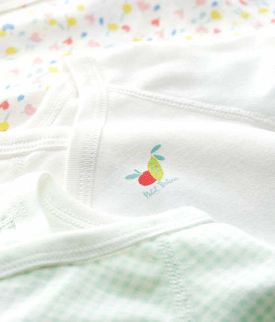 Lot de 3 bodies croisés manches courtes bébé en coton biologique variante 1