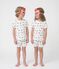 Pyjama short d&eacute;guisement enfant en coton imprim&eacute; masques blanc/multicouleur