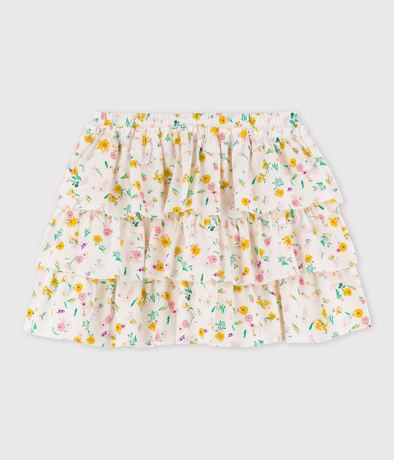Jupe en coton enfant fille blanc MARSHMALLOW/blanc MULTICO