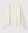 Cardigan en coton/lin uni Femme blanc MARSHMALLOW