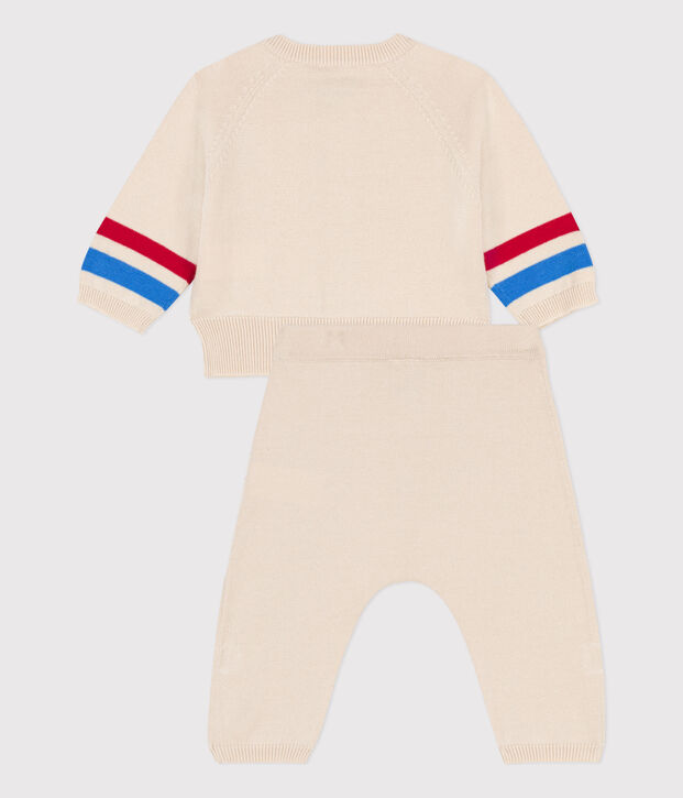 Ensemble en tricot b&eacute;b&eacute; &eacute;cru/multicouleur