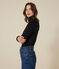 Tee-shirt l'Iconique Col roulé en coton femme noir BLACK