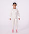 Pyjama enfant en molleton &agrave; fleurs blanc/multicouleur