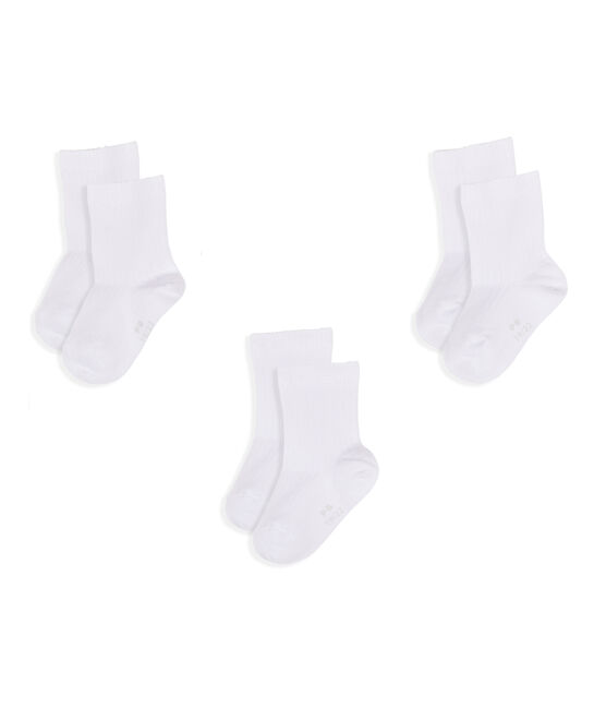 Lot de 3 paires de chaussettes bébé garçon blanc ECUME