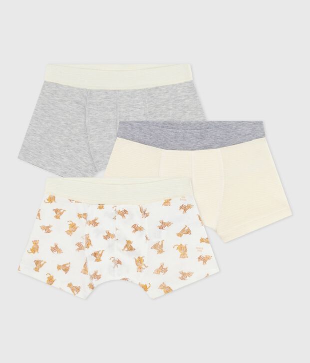 Lot de boxers enfant en coton ceinture recouverte imprim&eacute; l&eacute;opard multicouleur