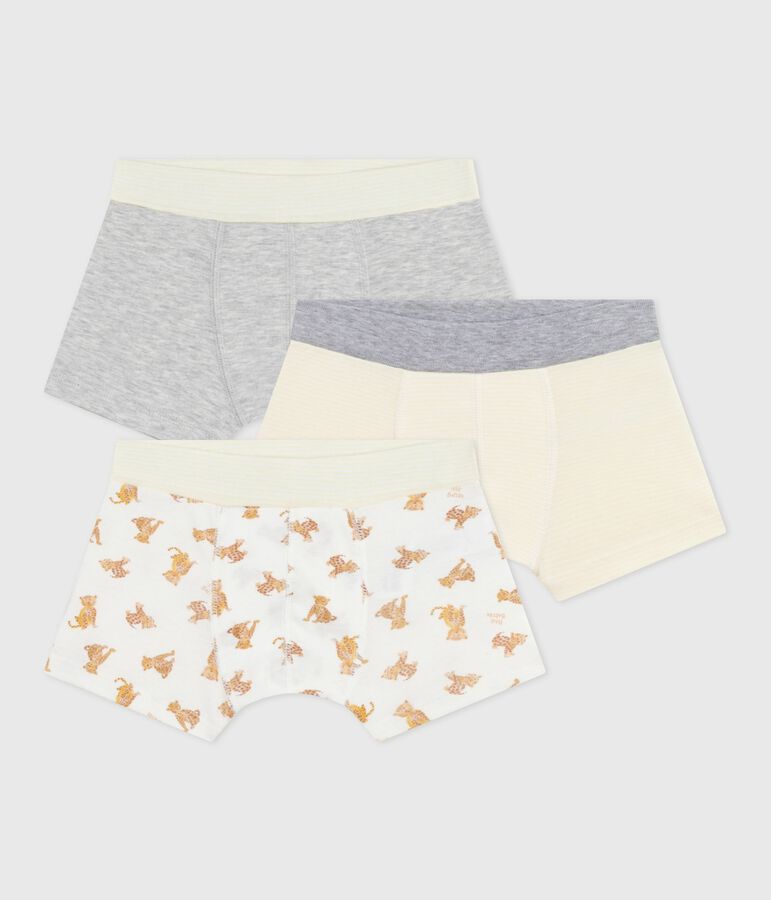 Lot de boxers enfant en coton ceinture recouverte imprim&eacute; l&eacute;opard variante 1