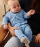 Ensemble bébé deux pièces en coton bleu EDNA/blanc MARSHMALLOW