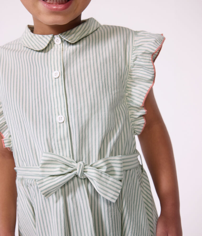 Robe sans manche enfant en coton &agrave; rayures PAUL/ ECUME