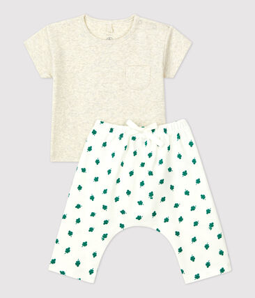 PETIT BATEAU - Ensemble 2 pièces imprimé végétal en molleton bio bébé