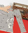 Tee shirt marinière femme beige COQUILLE/bleu SMOKING