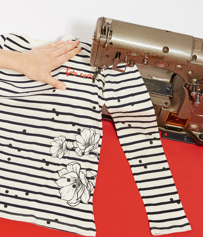 Tee shirt marini&egrave;re femme blanc/bleu