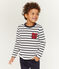 Tee-shirt manches longues enfant garçon blanc MARSHMALLOW/bleu SMOKING