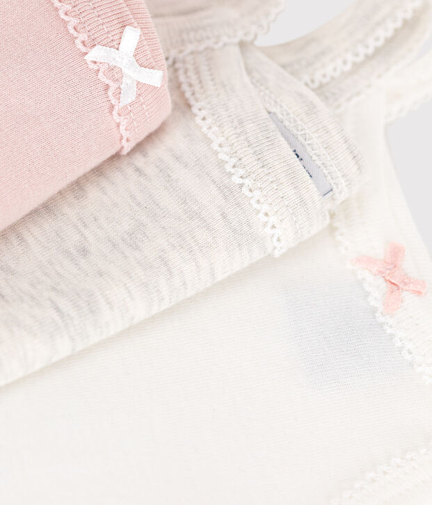 Lot de 3 bodies bretelles en coton uni b&eacute;b&eacute; multicouleur
