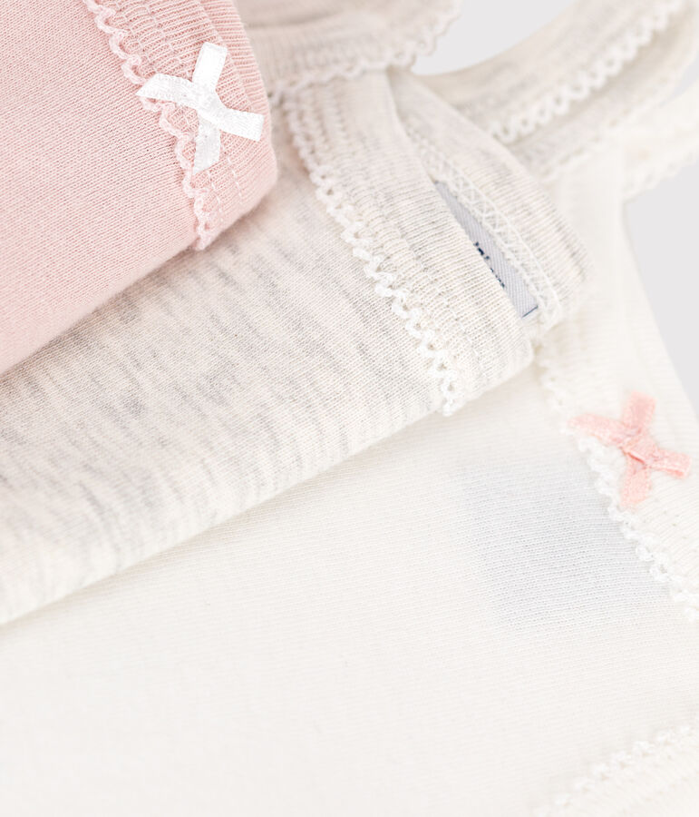 Lot de 3 bodies bretelles en coton uni b&eacute;b&eacute; variante 1